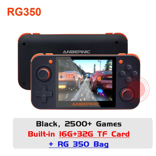 NUEVO ANBERNIC Juego retro 350 Videojuegos Actualización de consola de juegos ps1 juego 64bit opendingux 3.5 pulgadas 2500+ juegos RG350 Regalo infantil IPS